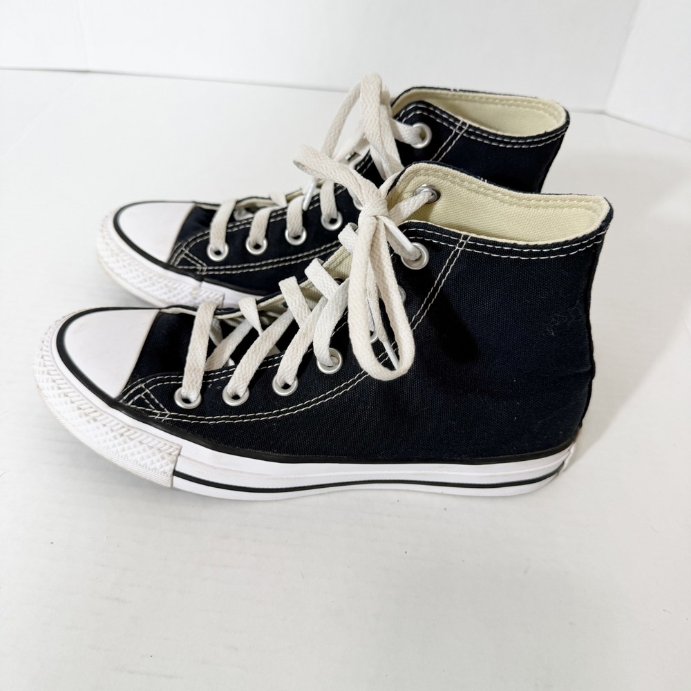 Converse Chuck Taylor All Star Womens Black White High Top Sneakers Size 6 - Picture 2 of 6
